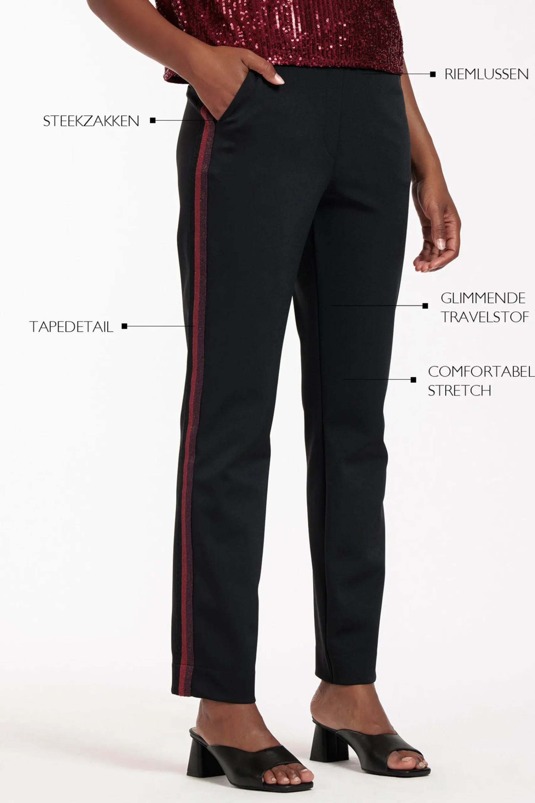 Anna shiny bonded trousers -|Studio Anneloes Fashion
