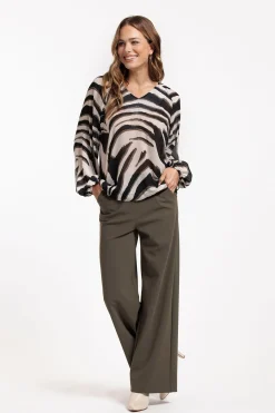 Elain zebra crepe top -|Studio Anneloes Best