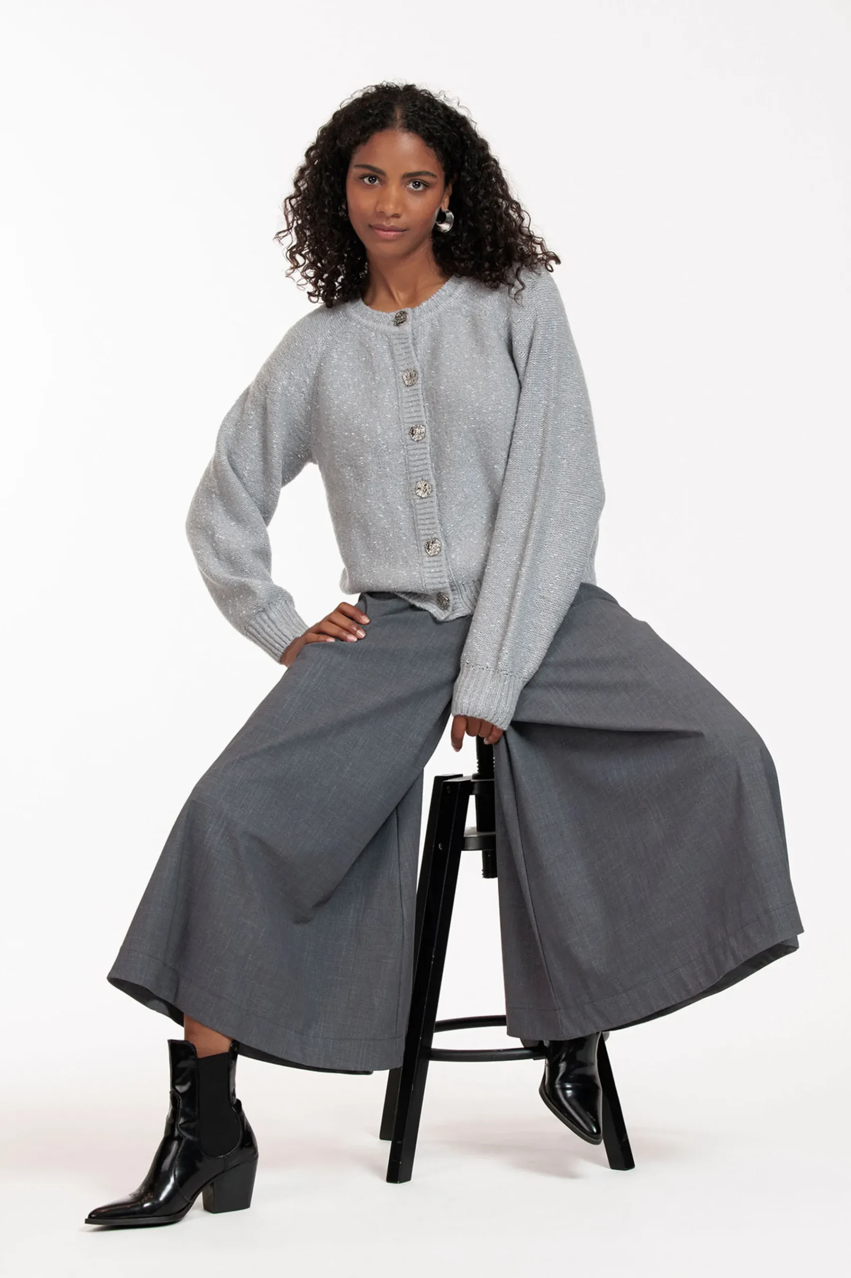 Esmeralda grey melee trousers -|Studio Anneloes Clearance