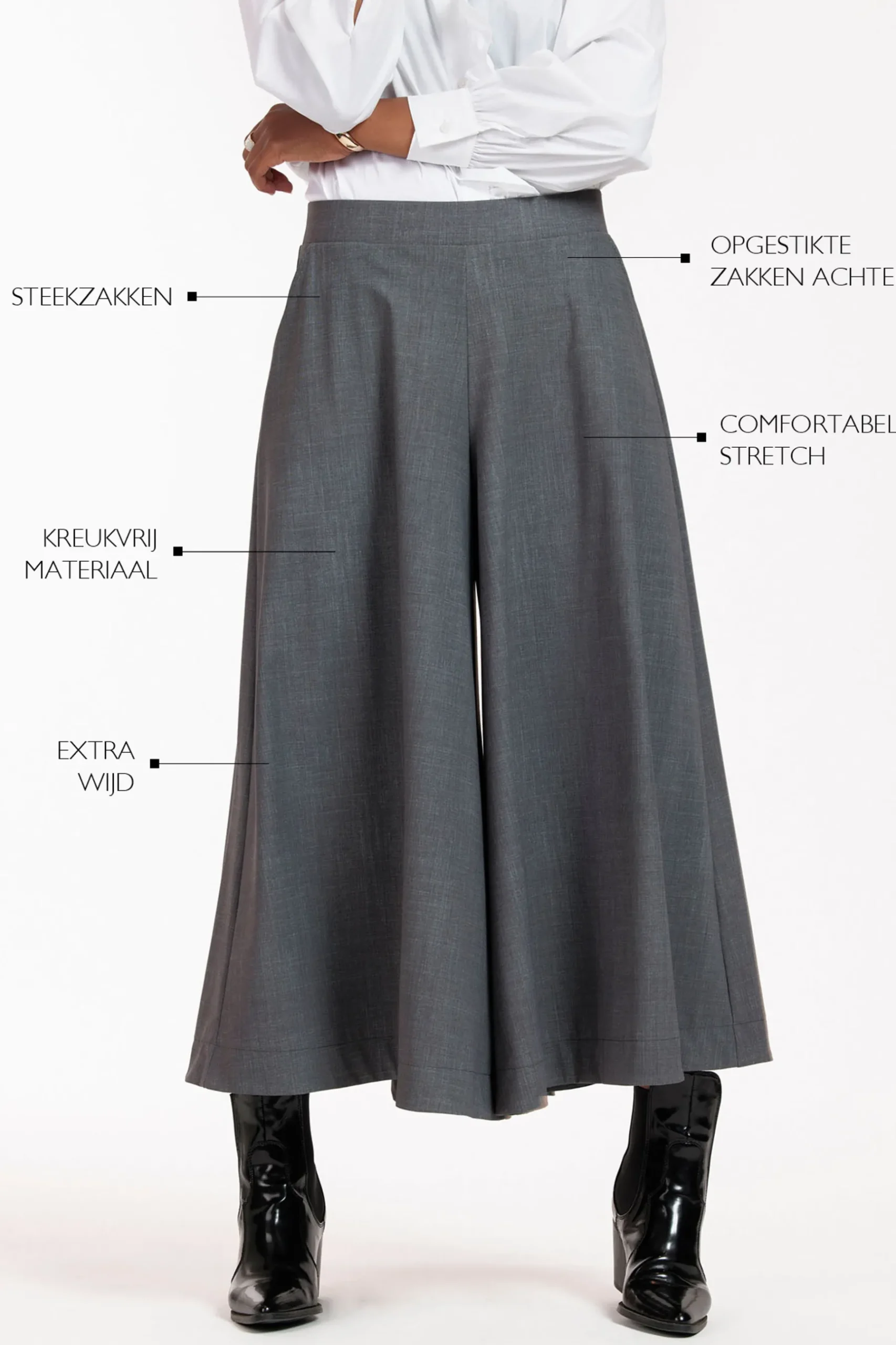 Esmeralda grey melee trousers -|Studio Anneloes Clearance