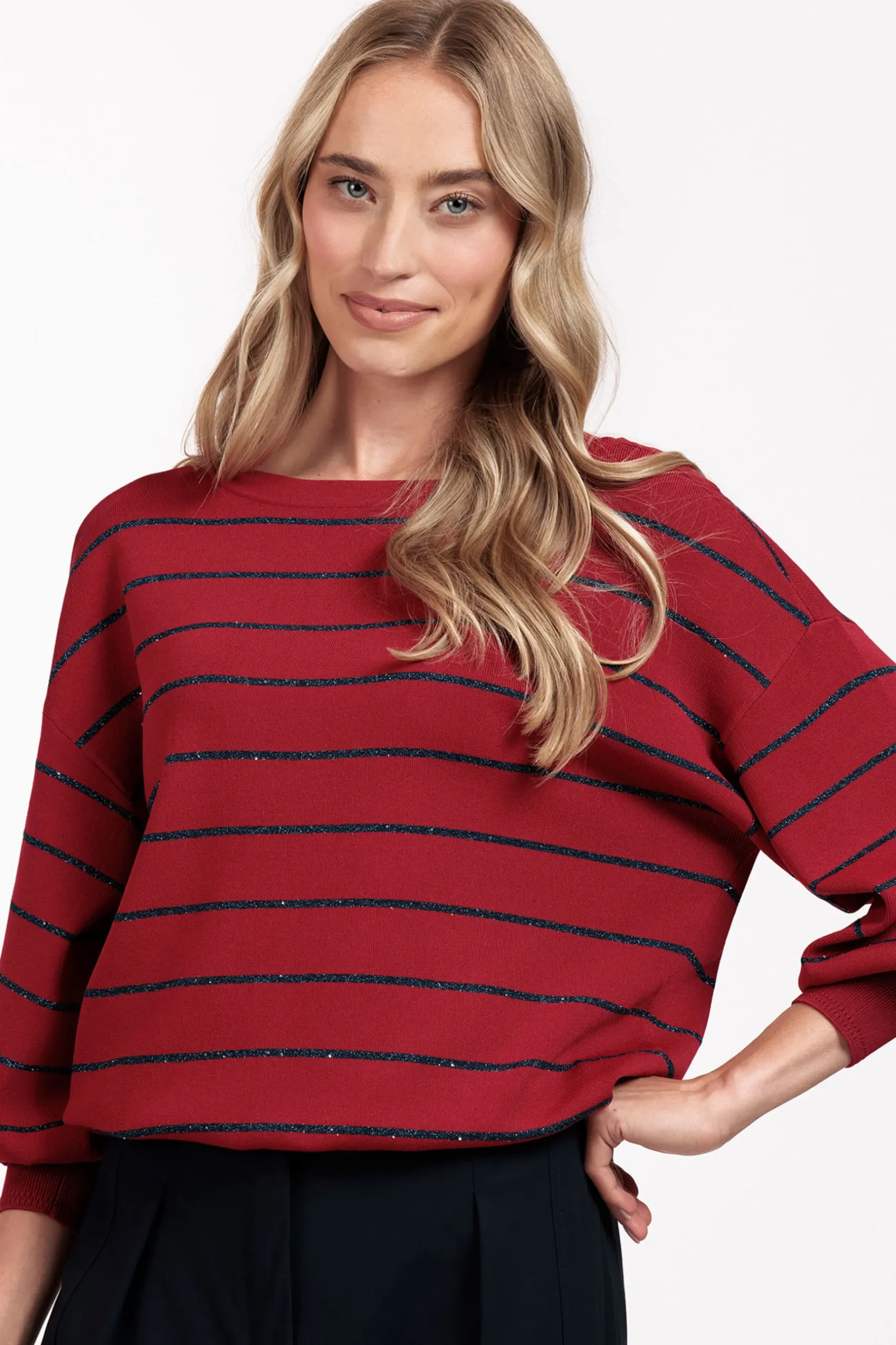 Farah stripe lurex pullover -|Studio Anneloes Hot