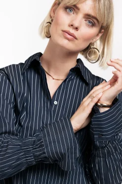 Fildeli poplin stripe blouse -|Studio Anneloes Sale