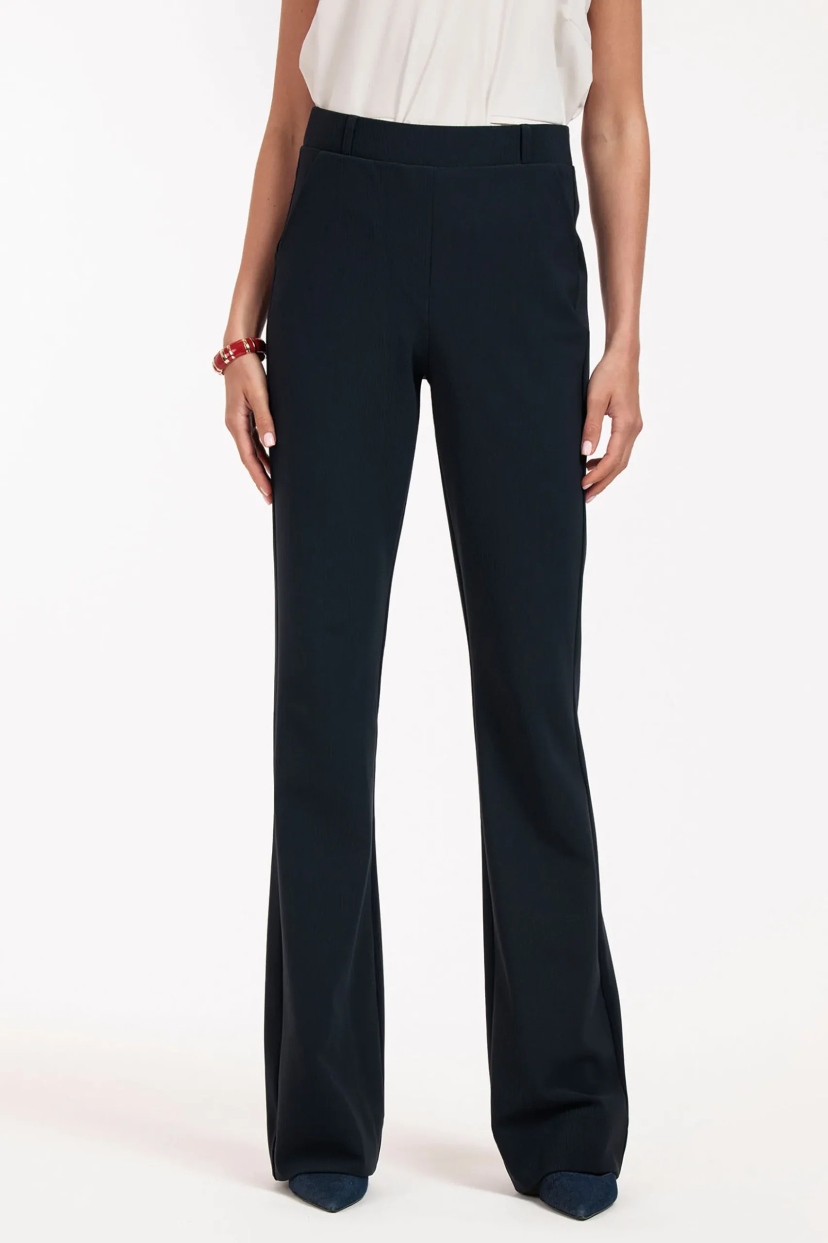 Flair LONG bonded rib trousers -|Studio Anneloes New