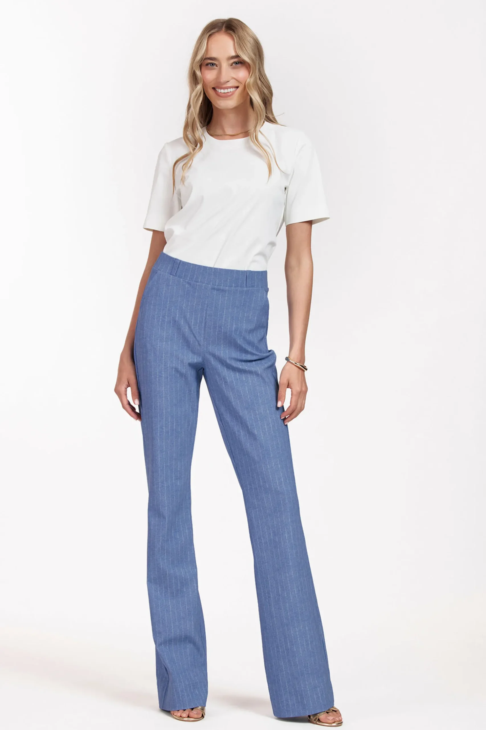 Flair LONG pinstripe trousers -|Studio Anneloes Discount