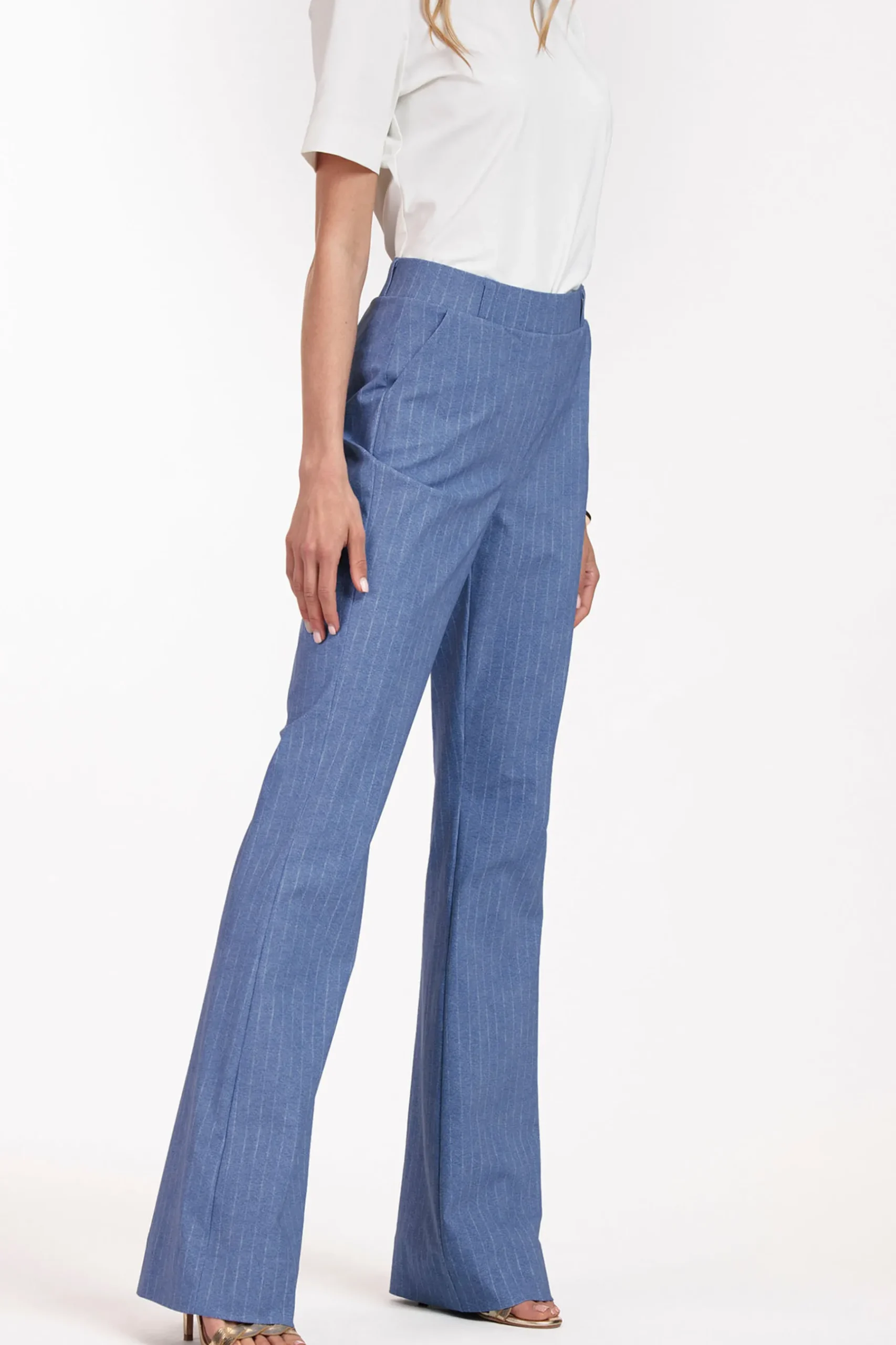 Flair LONG pinstripe trousers -|Studio Anneloes Discount