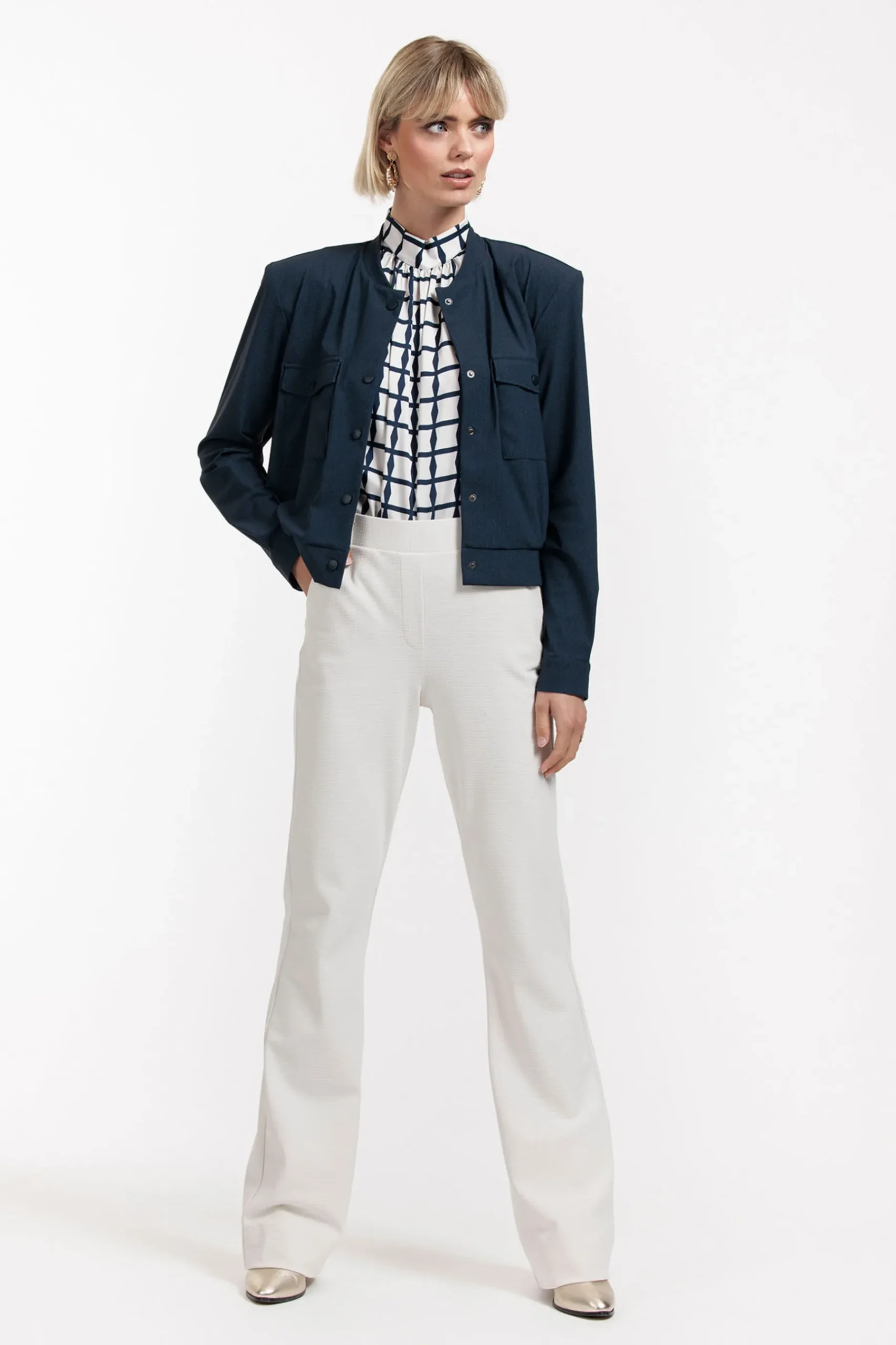 Flair LONG structure bnd trousers -|Studio Anneloes Outlet