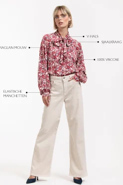 Frances flower satin blouse -|Studio Anneloes Hot