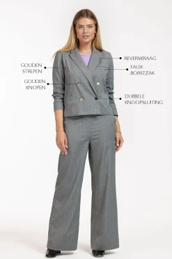 Franky gold stripe blazer -|Studio Anneloes New