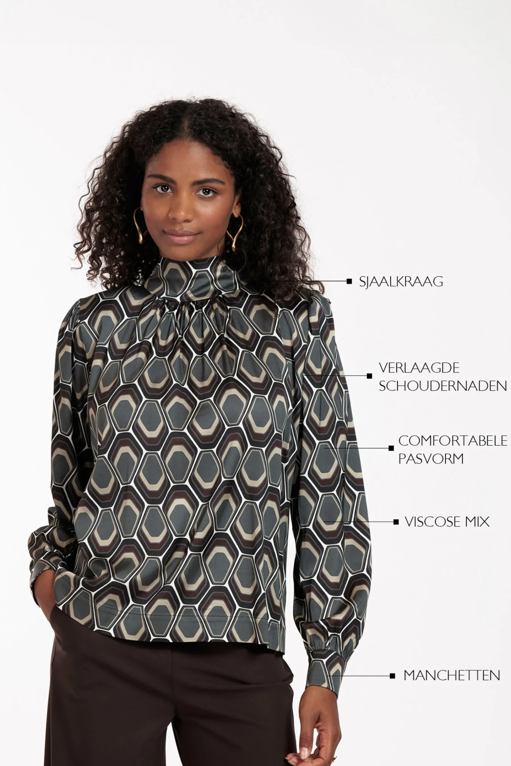 Inzie graphic blouse -|Studio Anneloes Clearance