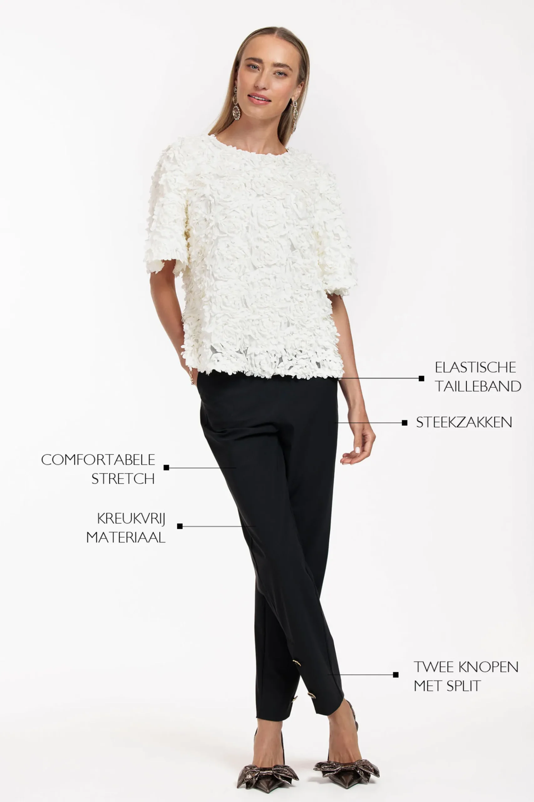 Ivory button trousers -|Studio Anneloes Sale