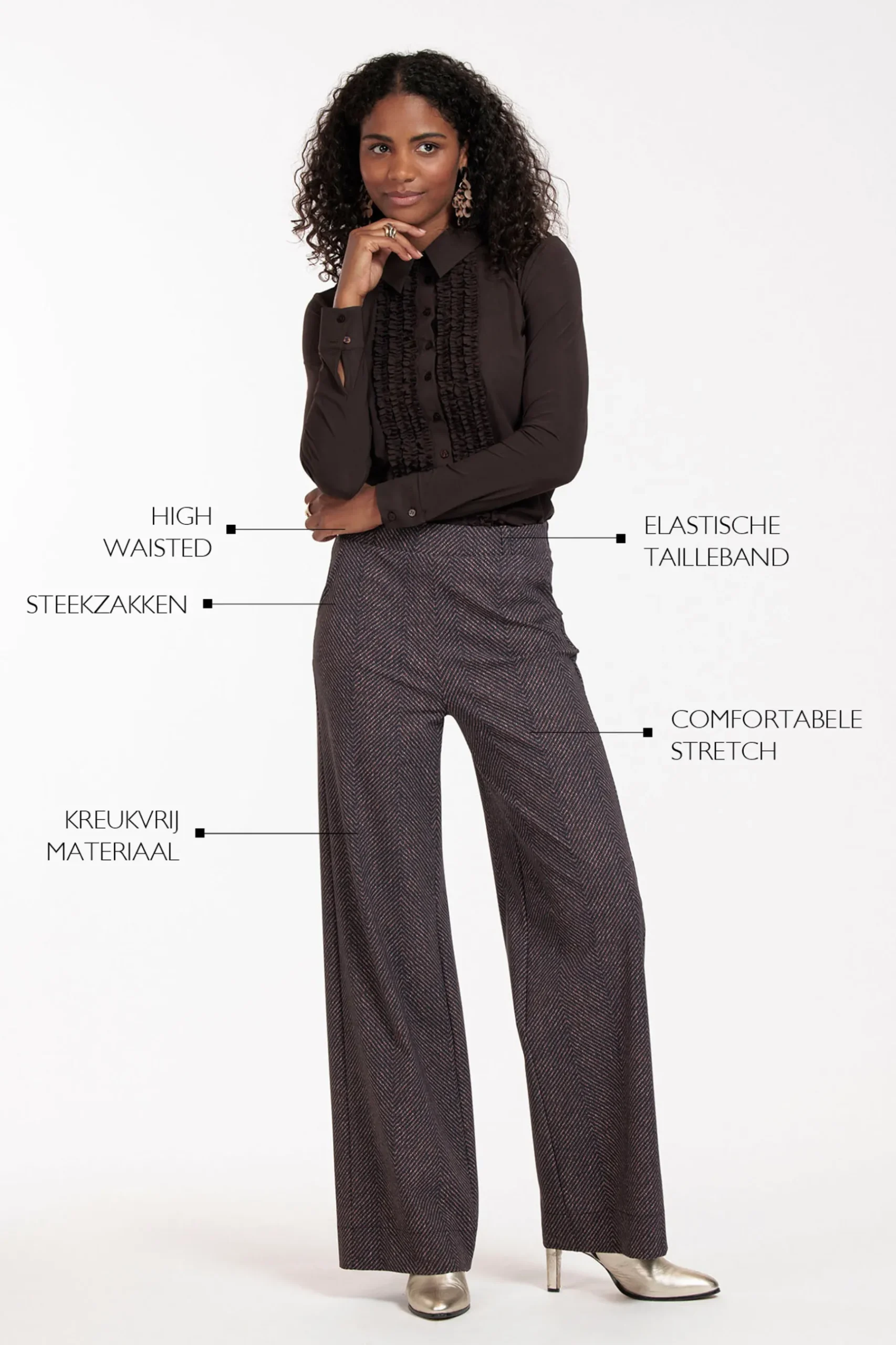 Lexie herringbone trousers -|Studio Anneloes Discount