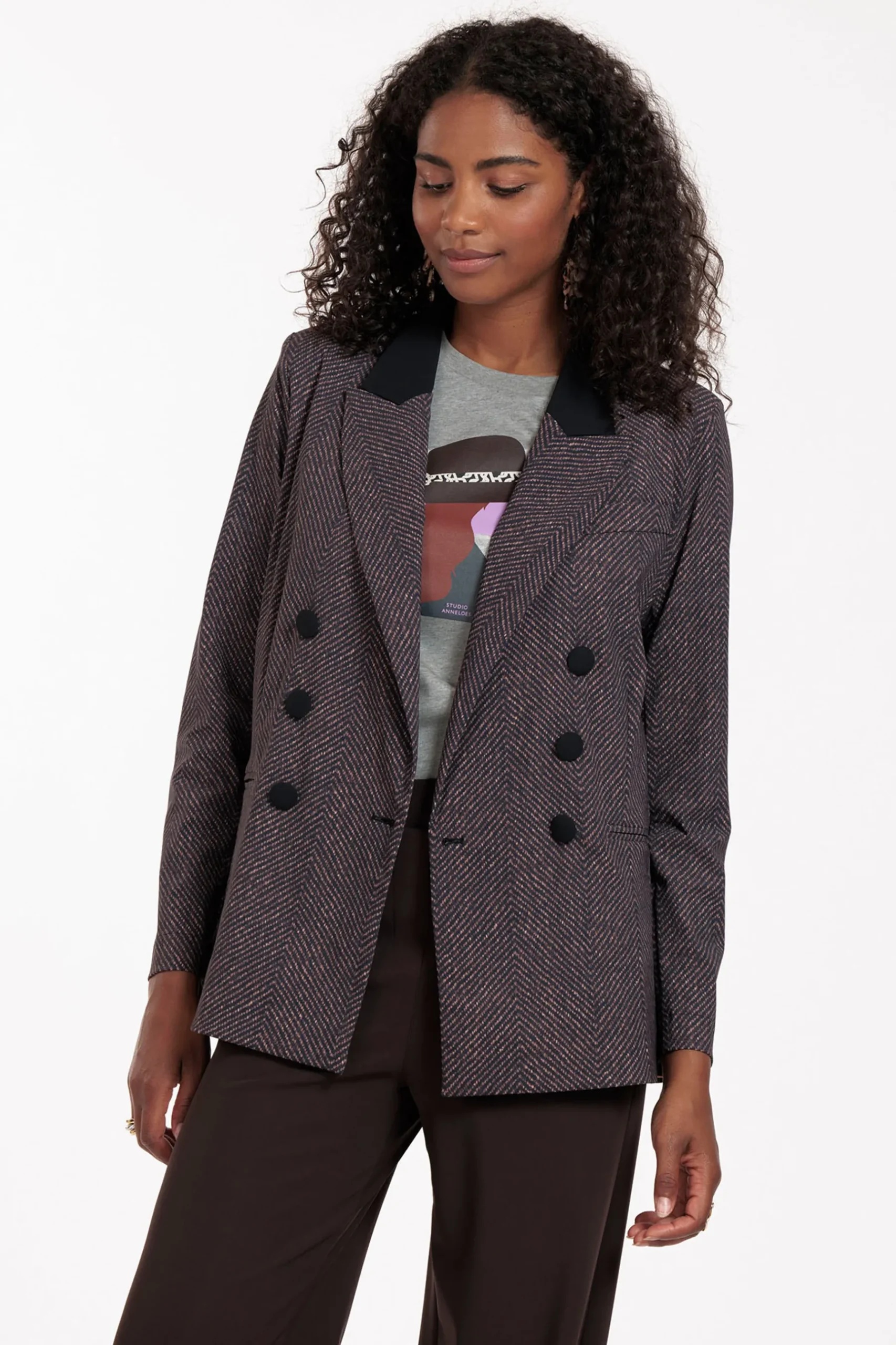 Loulou herringbone blazer -|Studio Anneloes Clearance