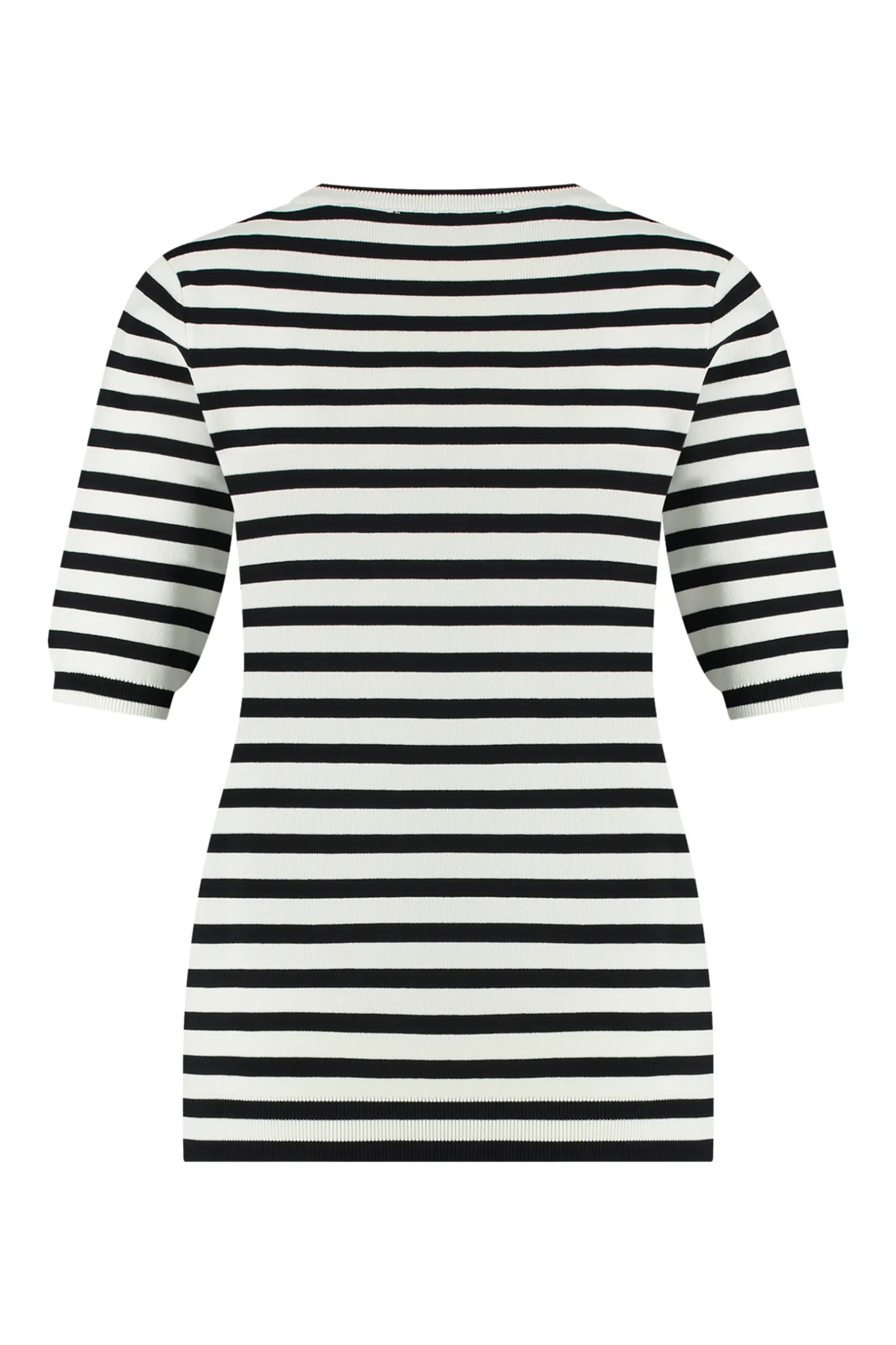Luna stripe short slv pullover -|Studio Anneloes New