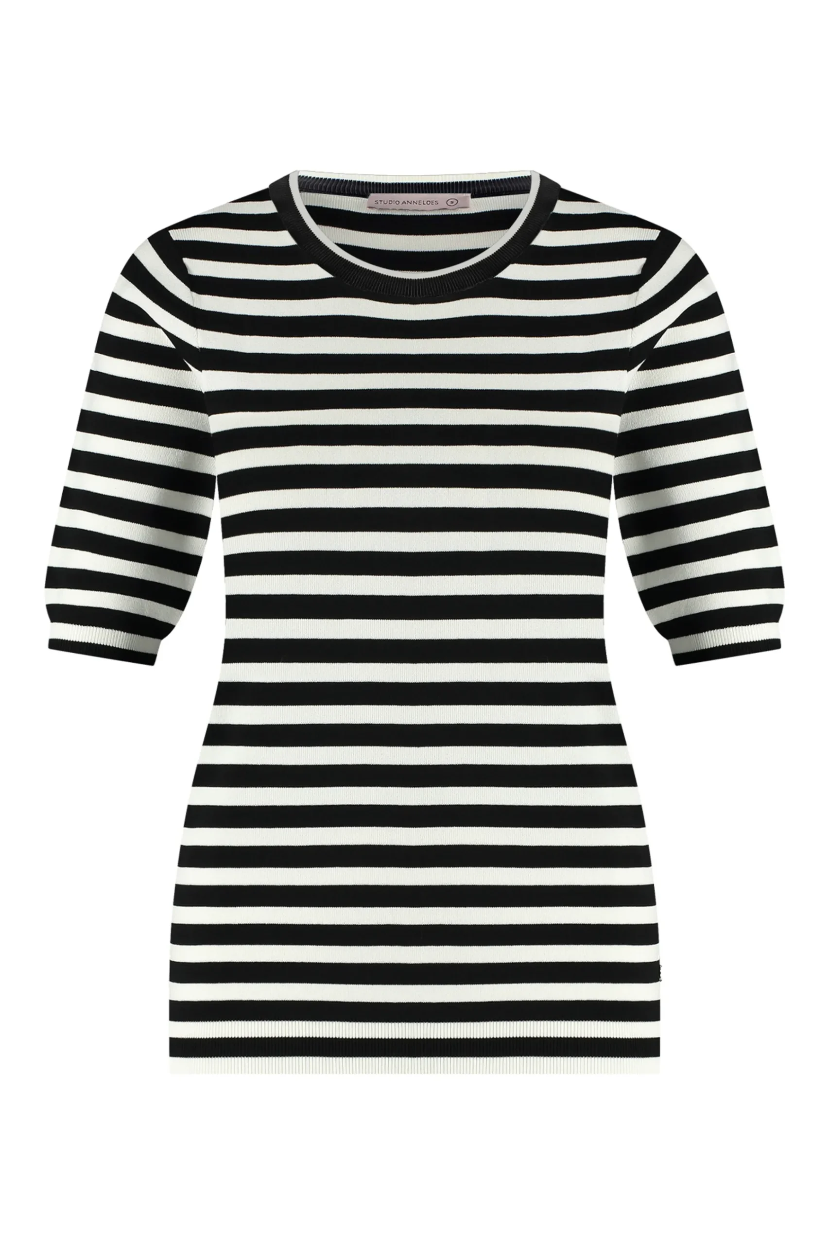 Luna stripe short slv pullover -|Studio Anneloes Hot
