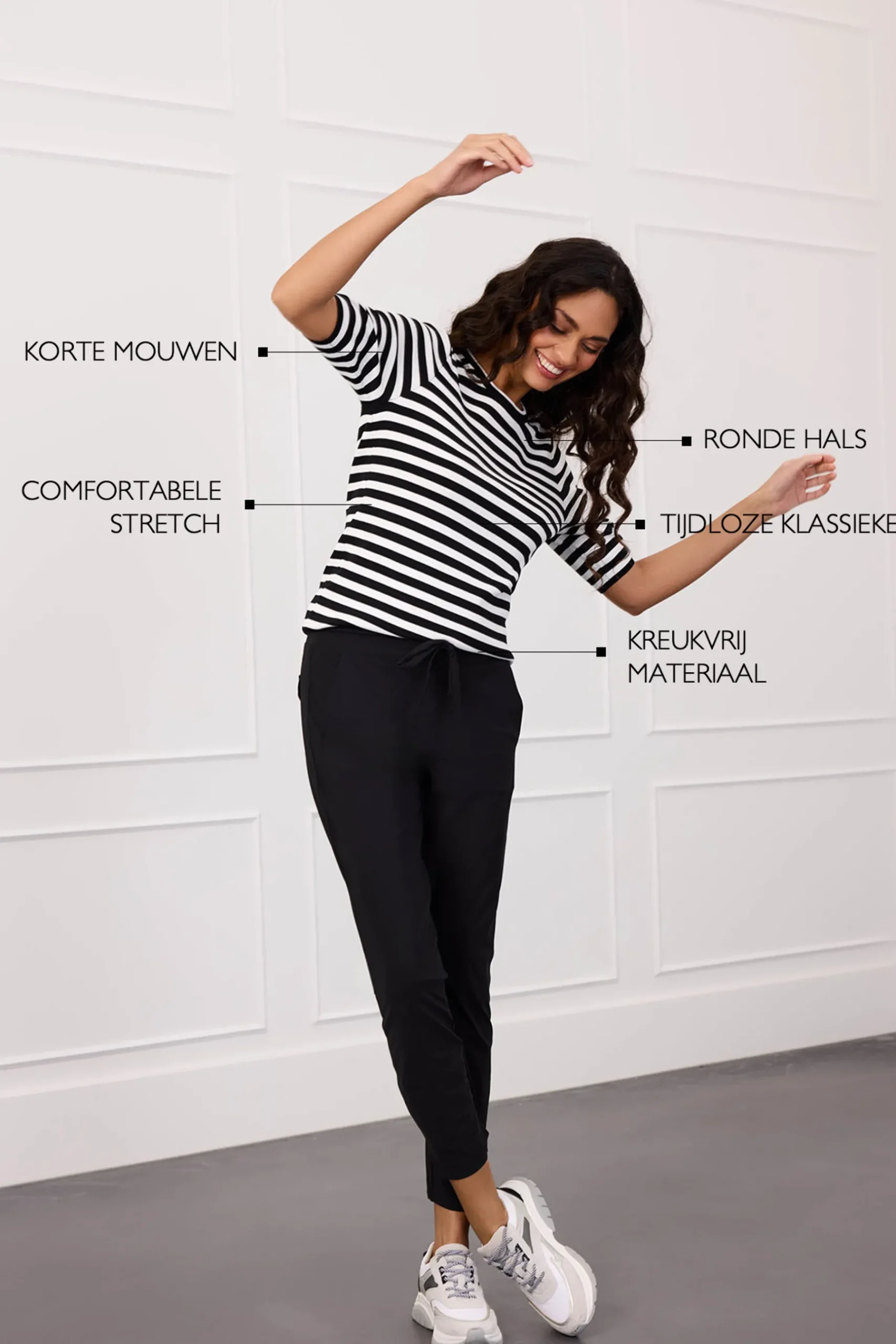 Luna stripe short slv pullover -|Studio Anneloes Hot