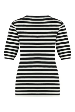 Luna stripe short slv pullover -|Studio Anneloes Hot