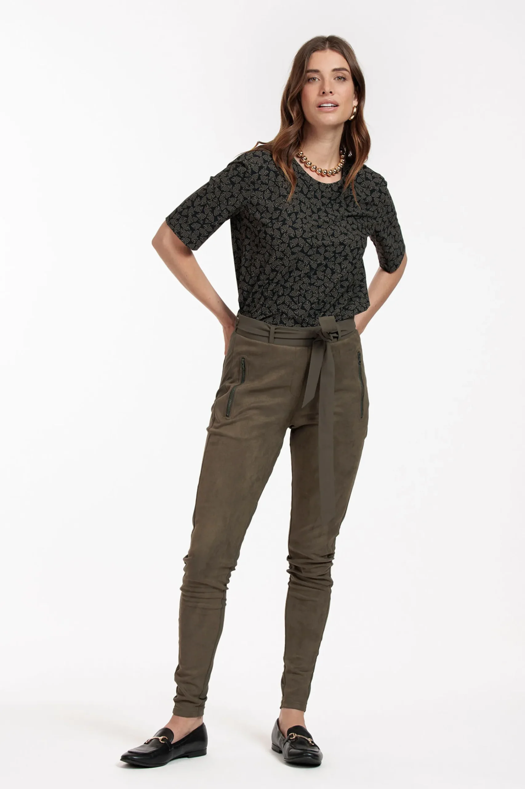 Margot faux suede trousers -|Studio Anneloes Sale