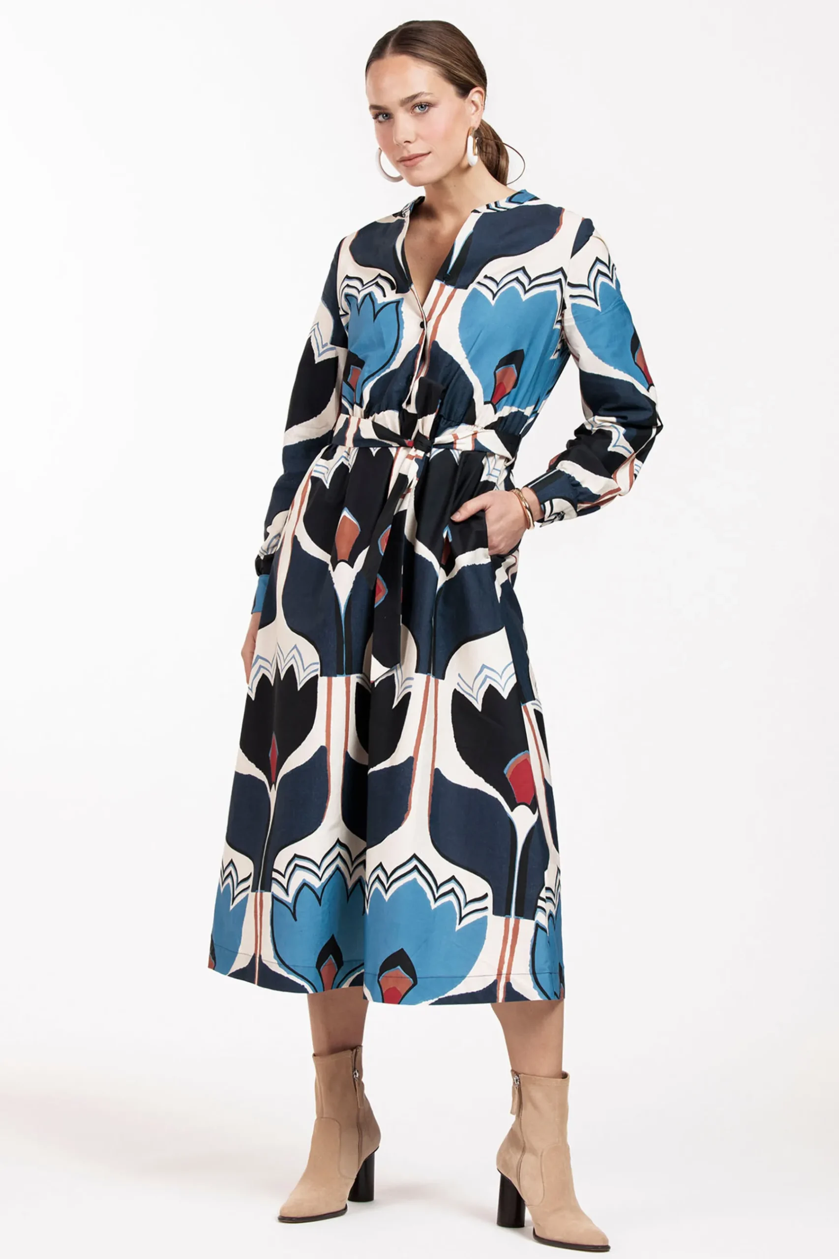 Marin tulip poplin dress -|Studio Anneloes Clearance