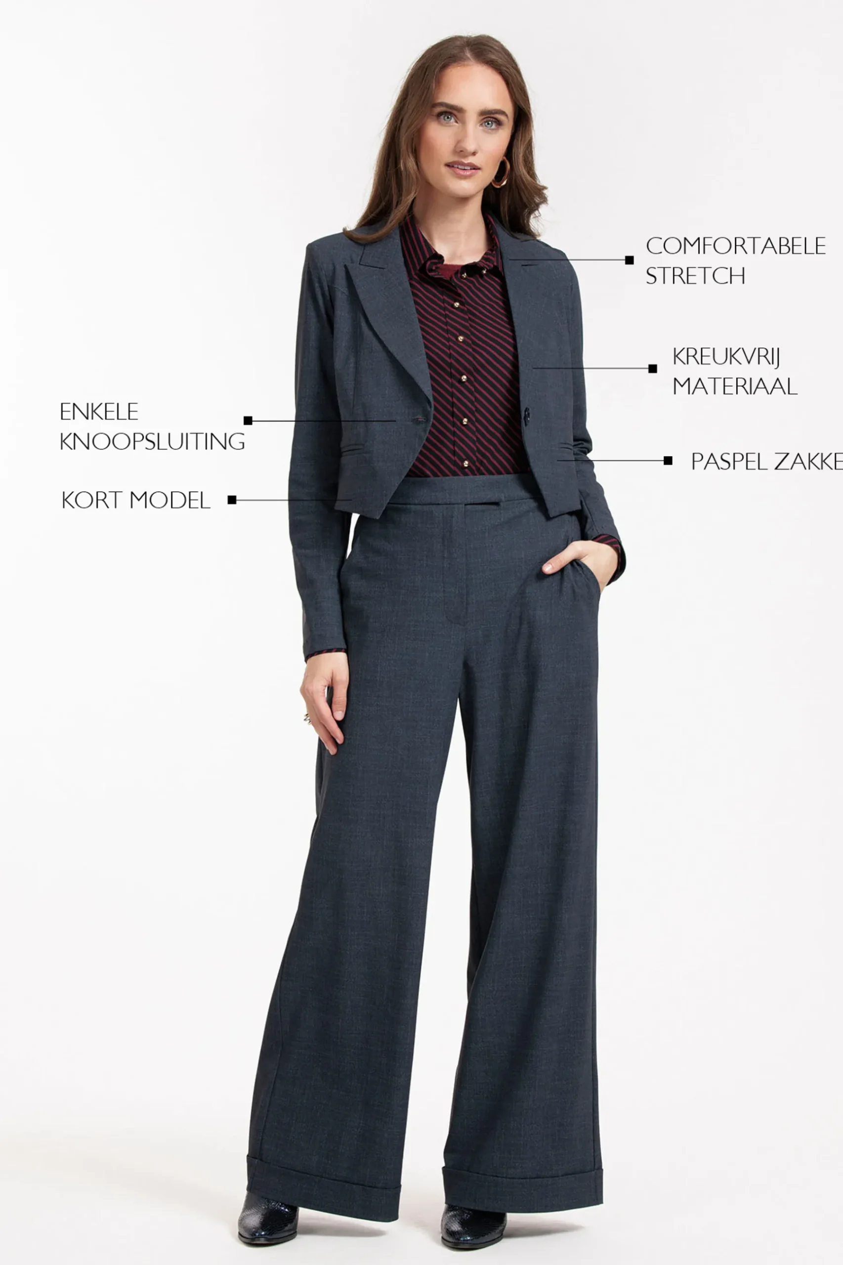 Mavy woven look blazer -|Studio Anneloes Outlet