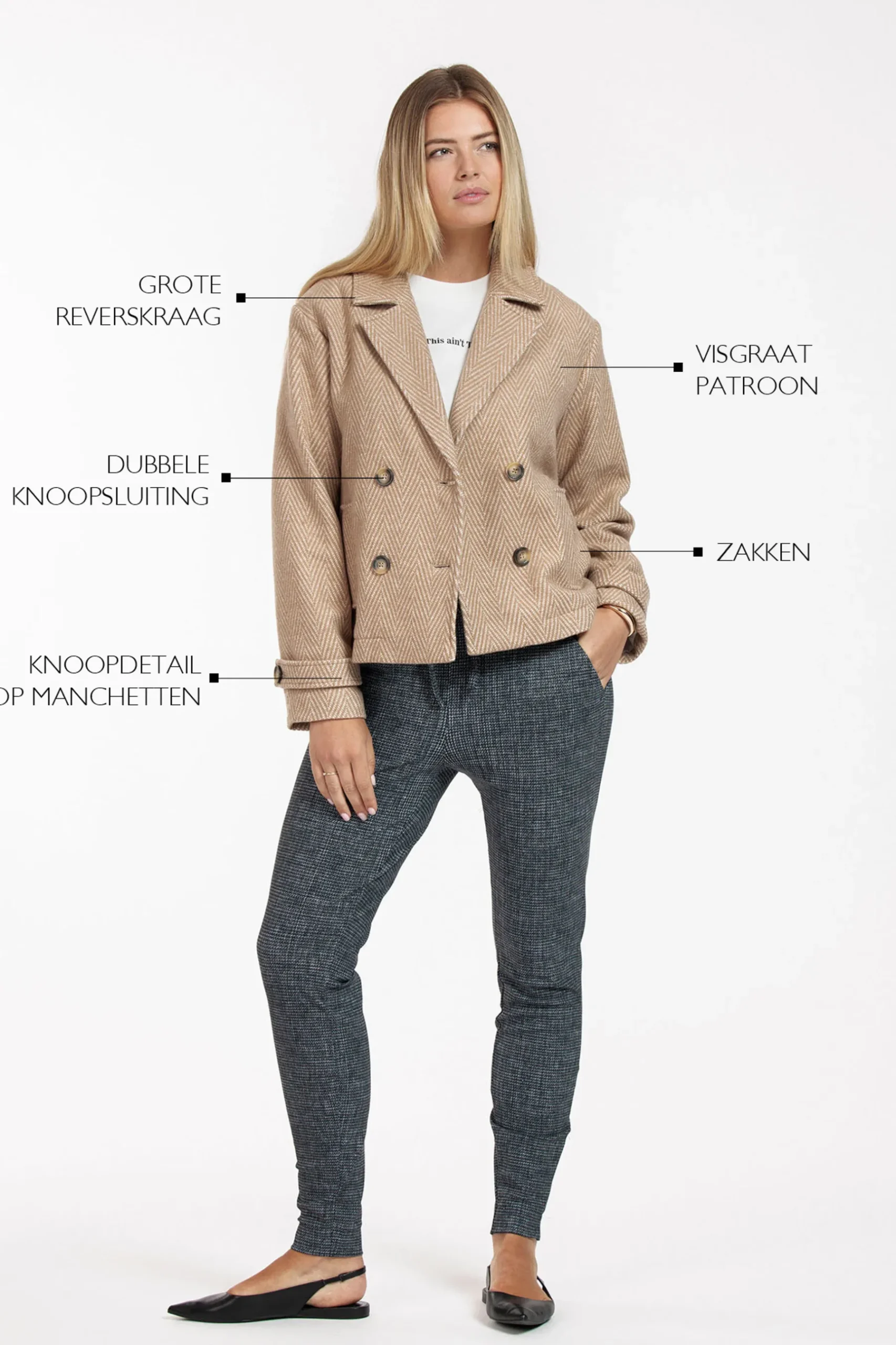 Meriel herringbone jacket -|Studio Anneloes Clearance