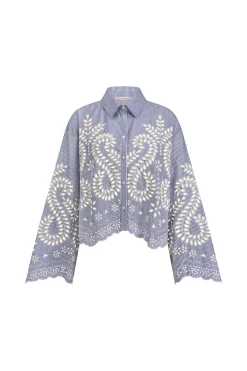 Midge border embroidery blouse -|Studio Anneloes Sale