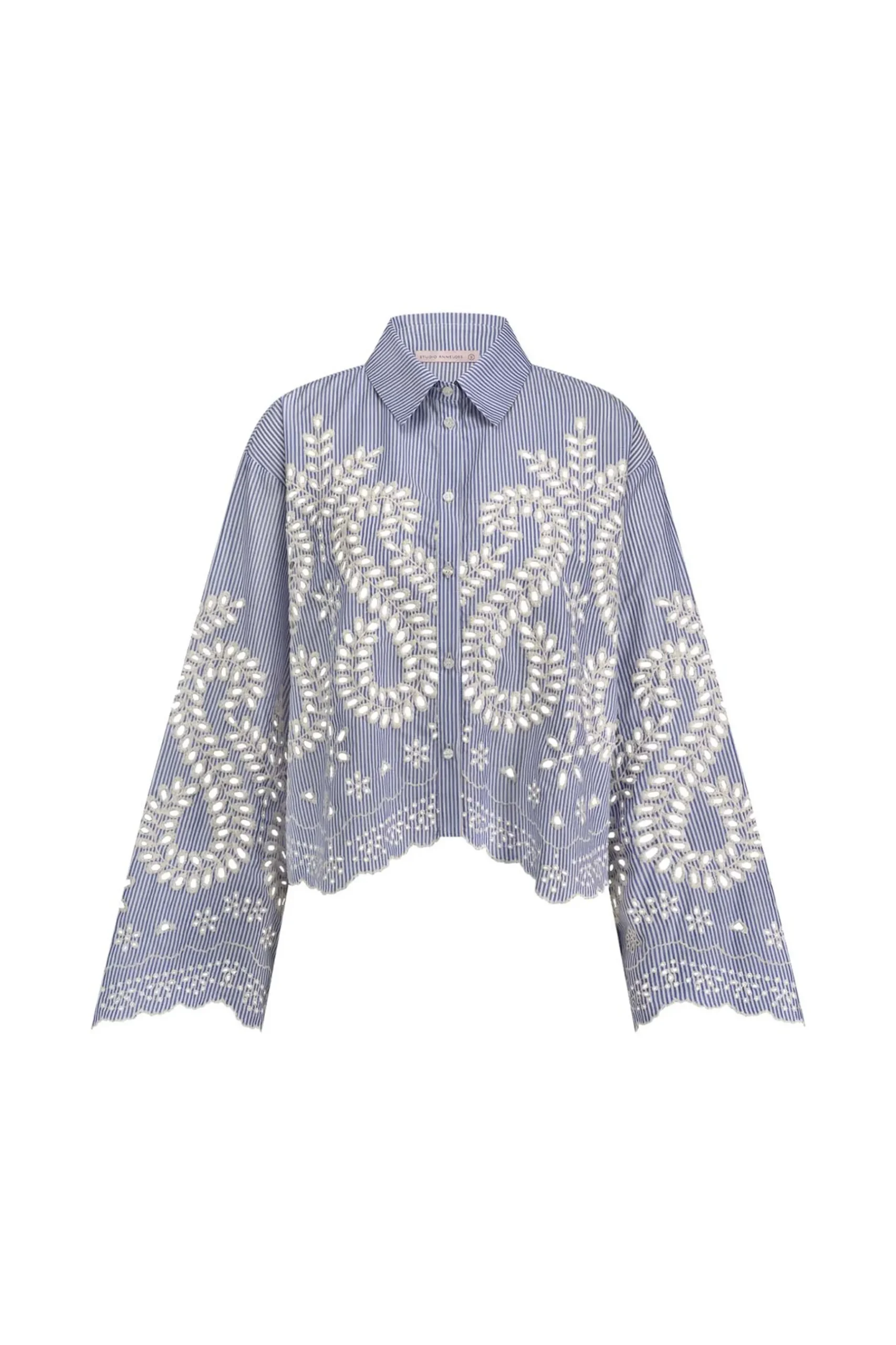 Midge border embroidery blouse -|Studio Anneloes Sale