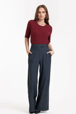 Ozzie woven look trousers -|Studio Anneloes Best