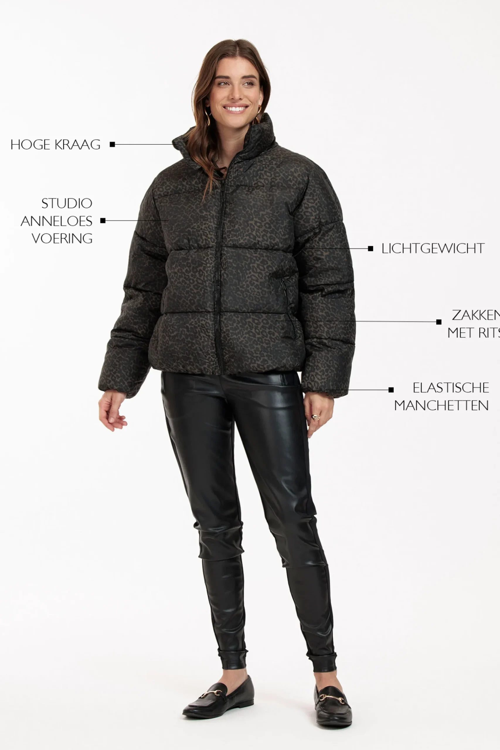 Tanner puffer leopard jacket -|Studio Anneloes Hot